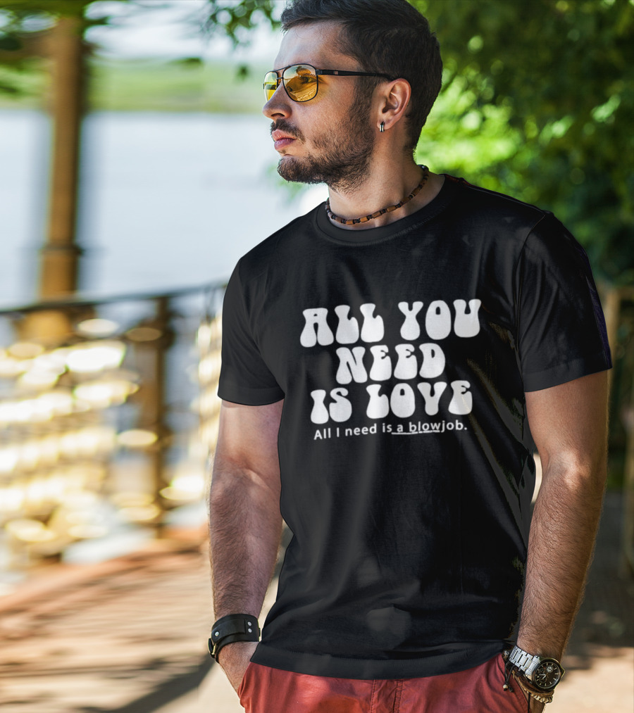 All You Need Is Love All I Need Is A Blowjob T-Shirt