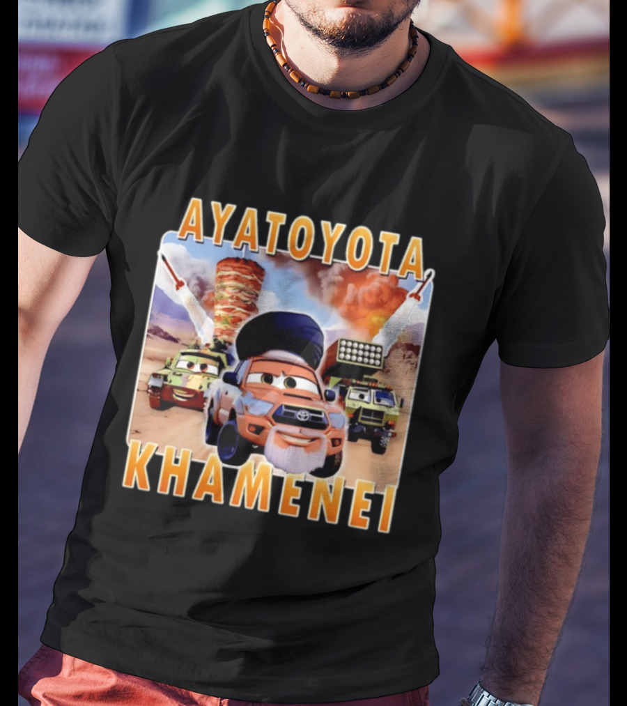 Ayatoyota Khamenei Toyota Ayatollah Car Rockets Desert Helicopter T-Shirt