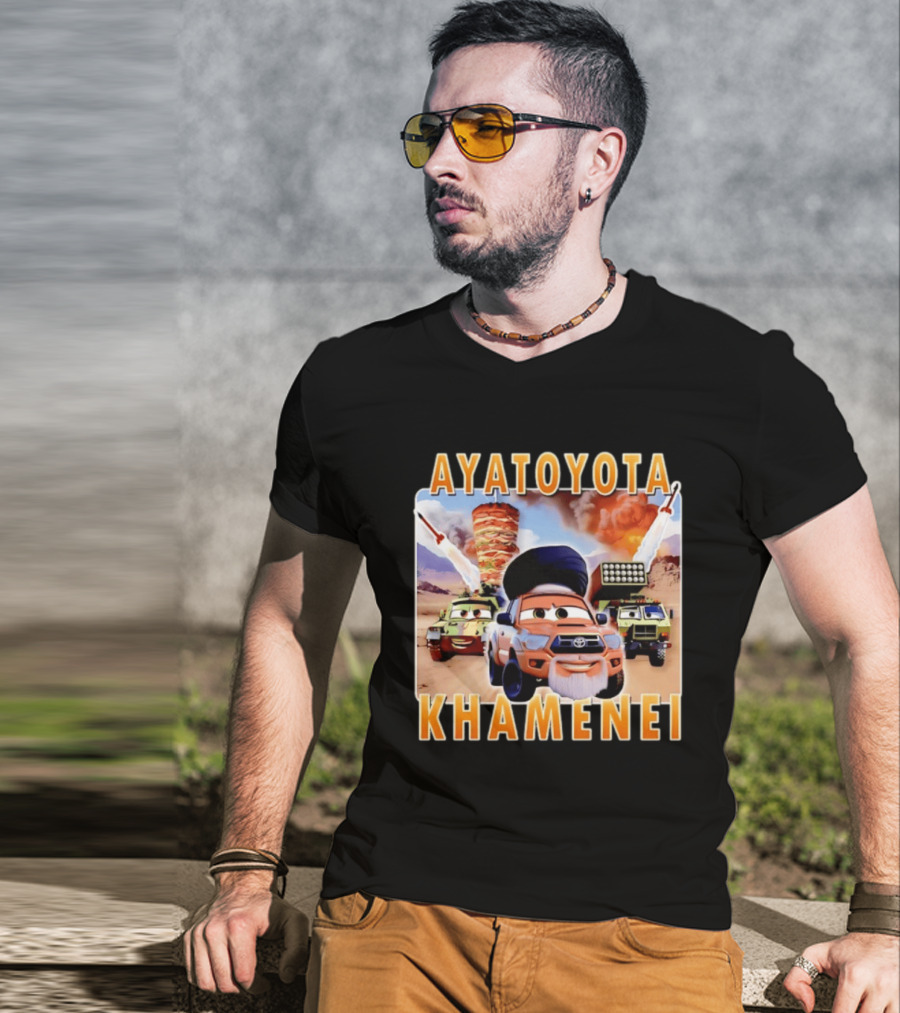 Ayatoyota Khamenei Toyota Ayatollah Car Rockets Desert Helicopter T-Shirt