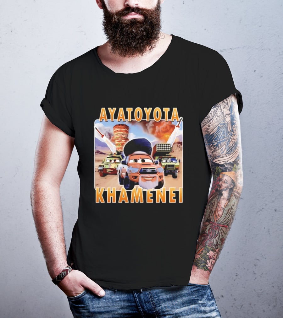 Ayatoyota Khamenei Toyota Ayatollah Car Rockets Desert Helicopter T-Shirt