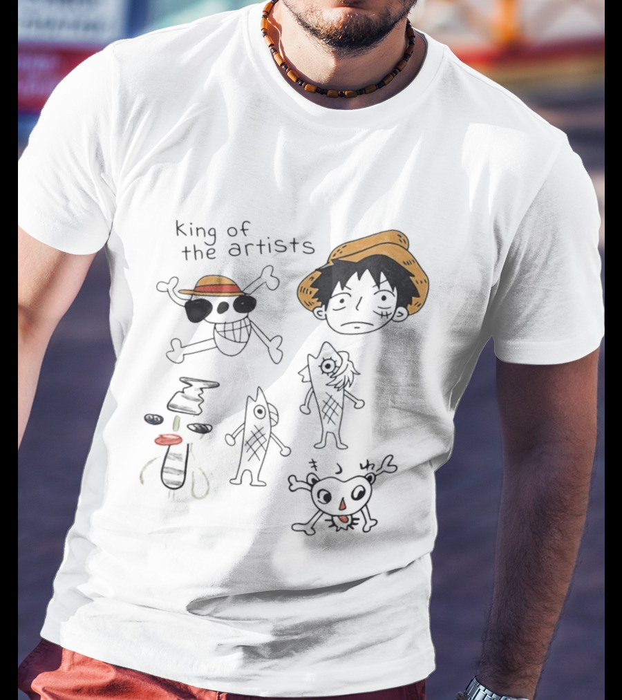King Of The Artists One Piece Straw Hat Skull Luffy Sketches T-Shirt
