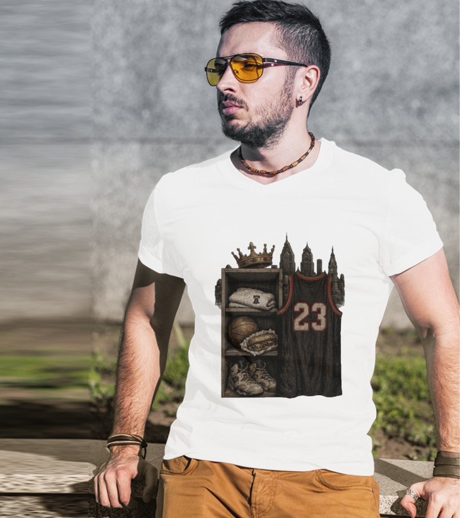 Lebron James King 23 Basketball Jersey Crown City Sports Locker T-Shirt