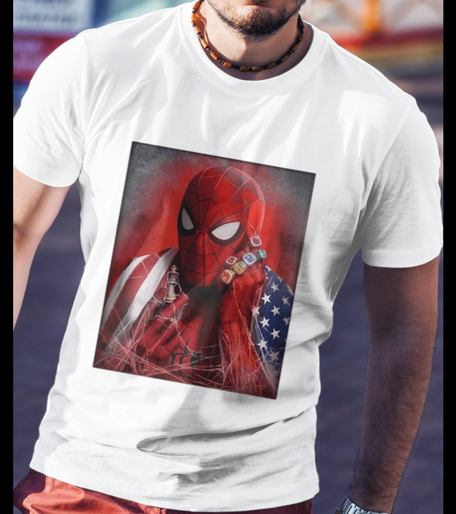 Spider Man Infinity Gauntlet Chess Piece American Flag Avengers Endgame Russo Brothers T-Shirt