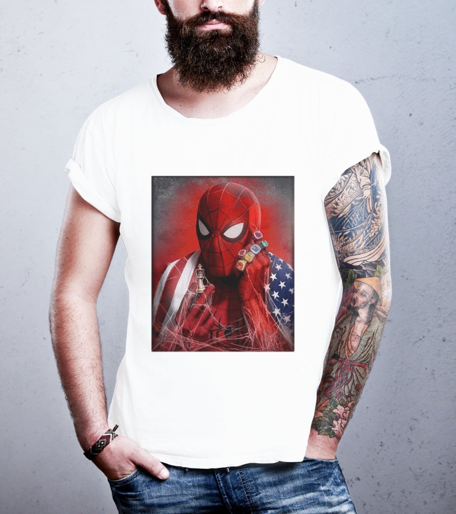 Spider Man Infinity Gauntlet Chess Piece American Flag Avengers Endgame Russo Brothers T-Shirt