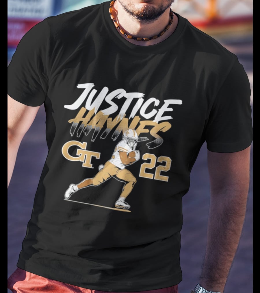 Justice Haynes 22 Georgia Tech Yellow Jackets Football All Star T-Shirt