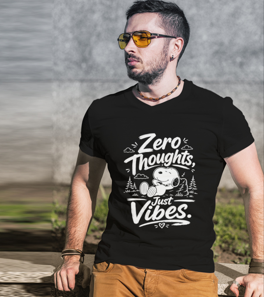 Zero Thoughts Just Vibes Snoopy Peanuts Relaxing T-Shirt
