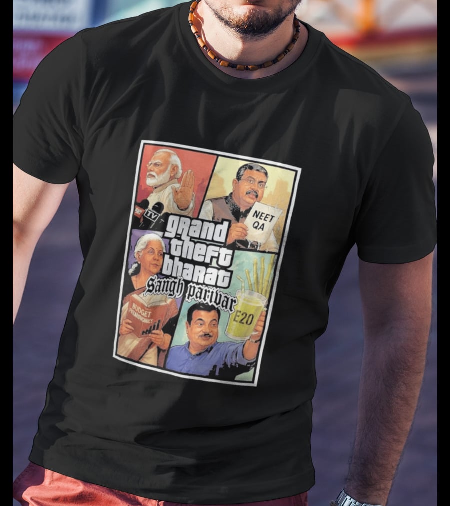 Grand Theft Bharat Sangh Parivar NEET QA Budget Perkonomics E20 T-Shirt