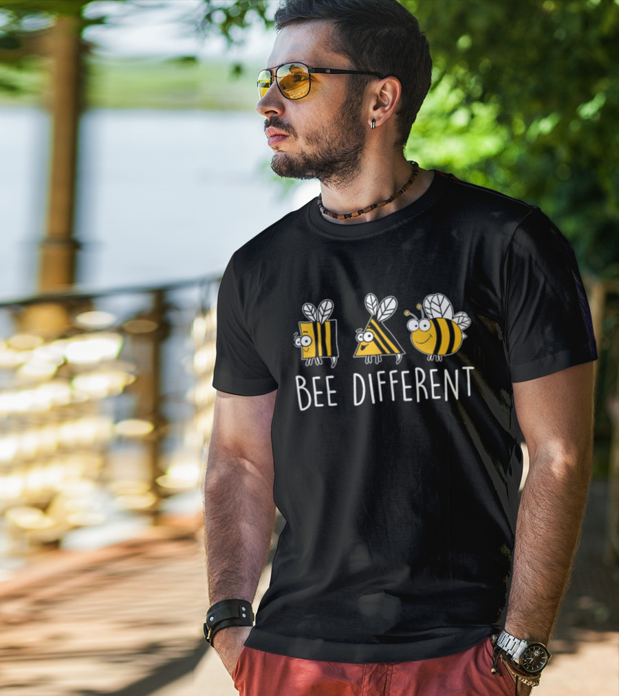 Bee Different Fun Shapes Striped Insects T-Shirt