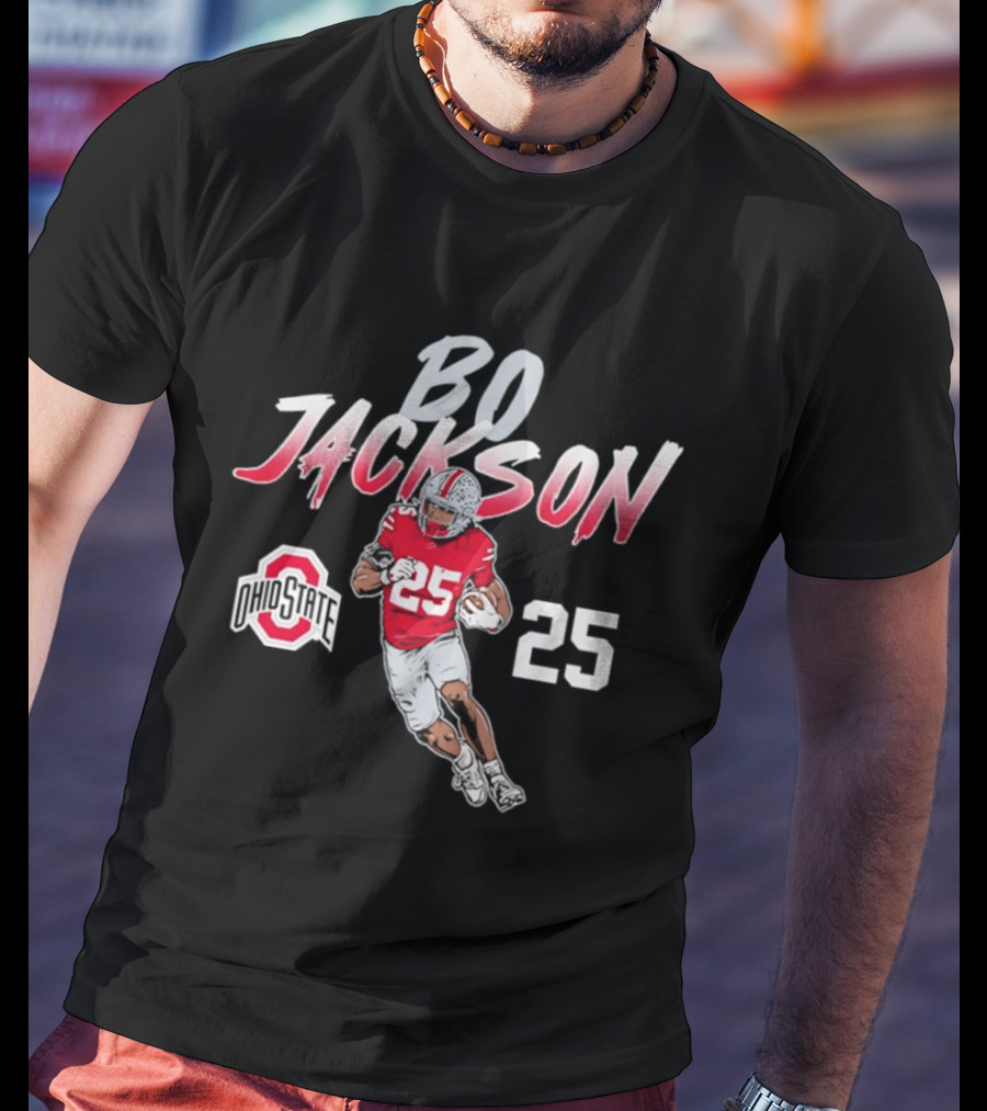 Bo Jackson 25 Ohio State Buckeyes Iconic Pose T-Shirt
