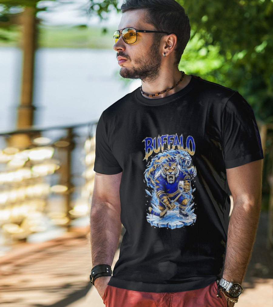 Buffalo Sabres Sabretooth Ice Hockey Tiger Mascot Buffalo Sabres T-Shirt