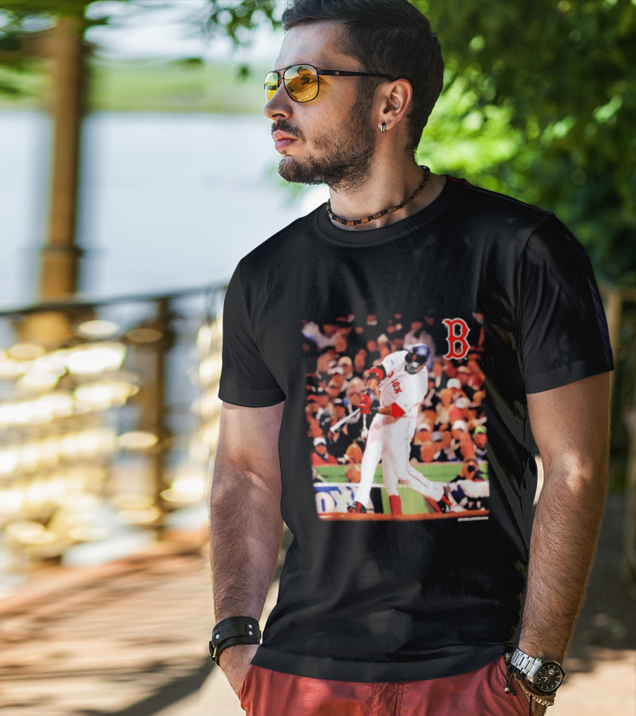 Boston Red Sox David Ortiz Iconic Swing Moment T-Shirt