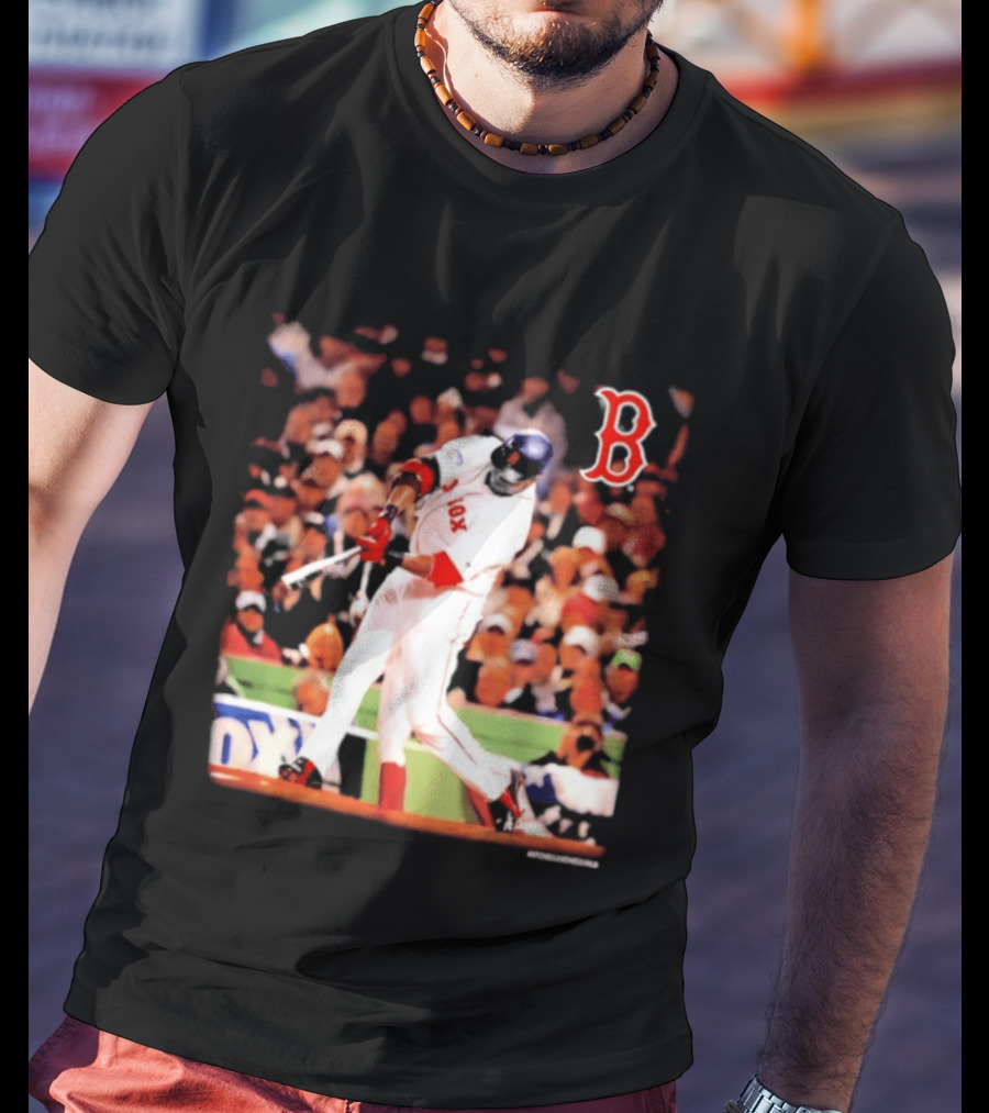 Boston Red Sox David Ortiz Iconic Swing Moment T-Shirt