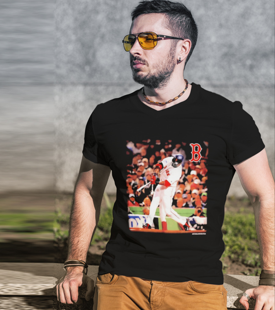 Boston Red Sox David Ortiz Iconic Swing Moment T-Shirt