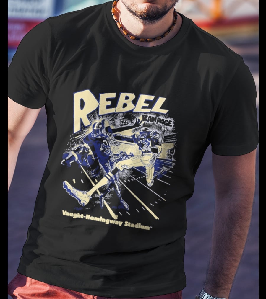 Rebel Rampage Ole Miss Football Vaught Hemingway Stadium T-Shirt