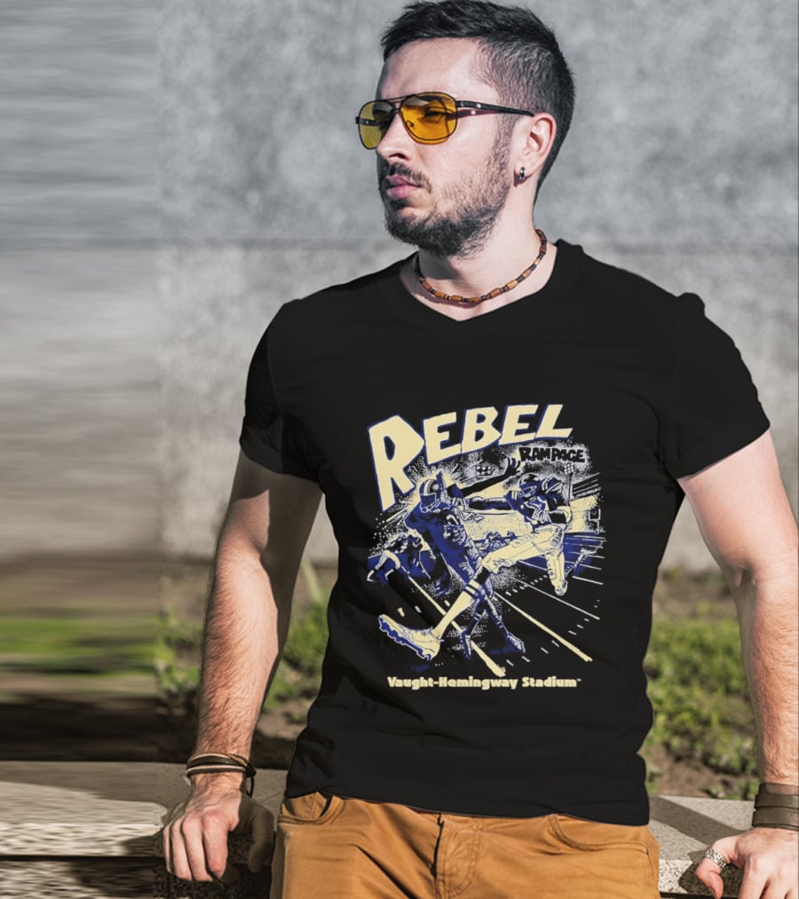Rebel Rampage Ole Miss Football Vaught Hemingway Stadium T-Shirt