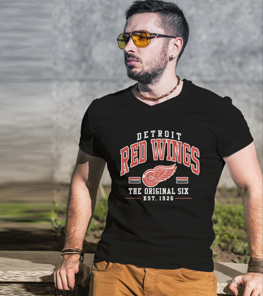 Detroit Red Wings The Original Six Est 1926 Vintage Hockey Team T-Shirt