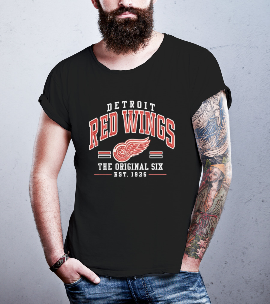 Detroit Red Wings The Original Six Est 1926 Vintage Hockey Team T-Shirt