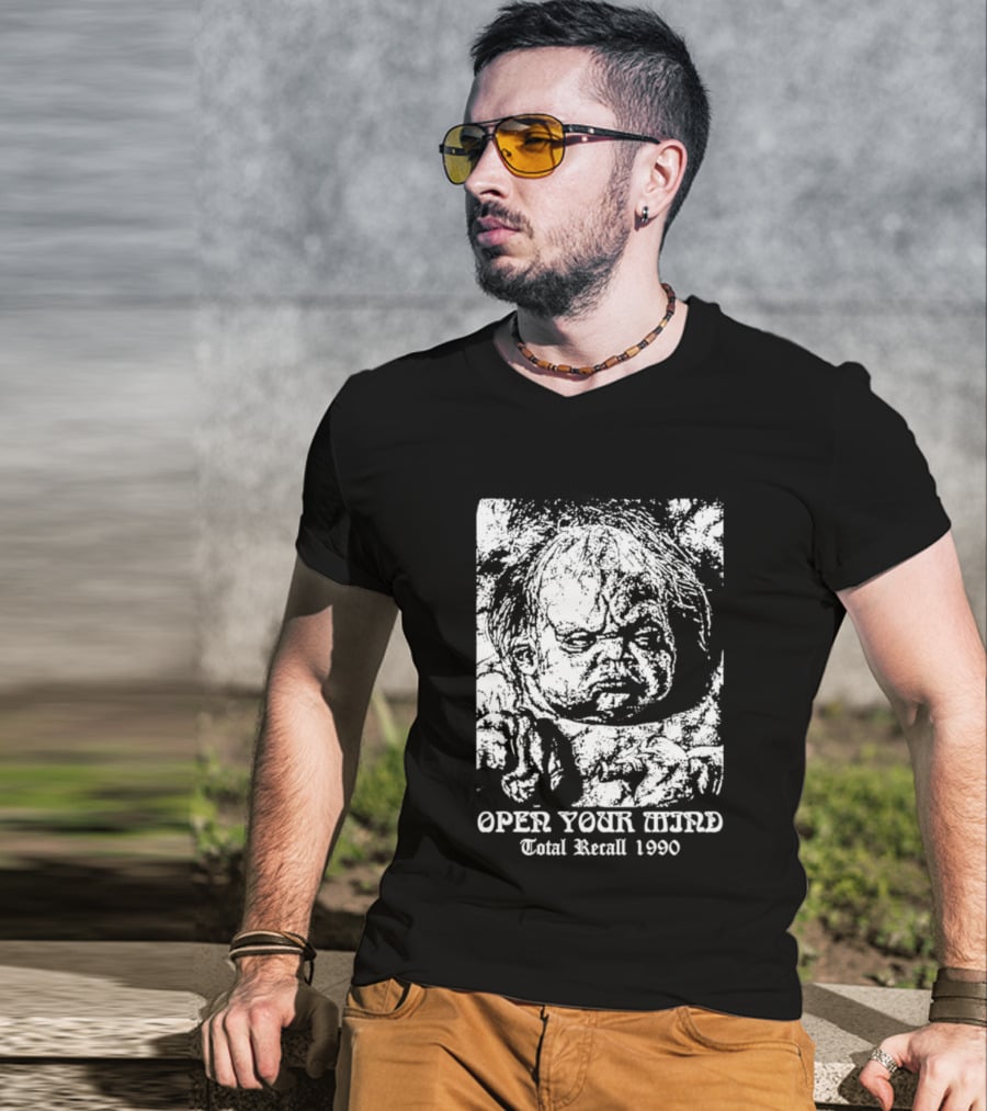 Open Your Mind Total Recall 1990 Arnold Schwarzenegger T-Shirt