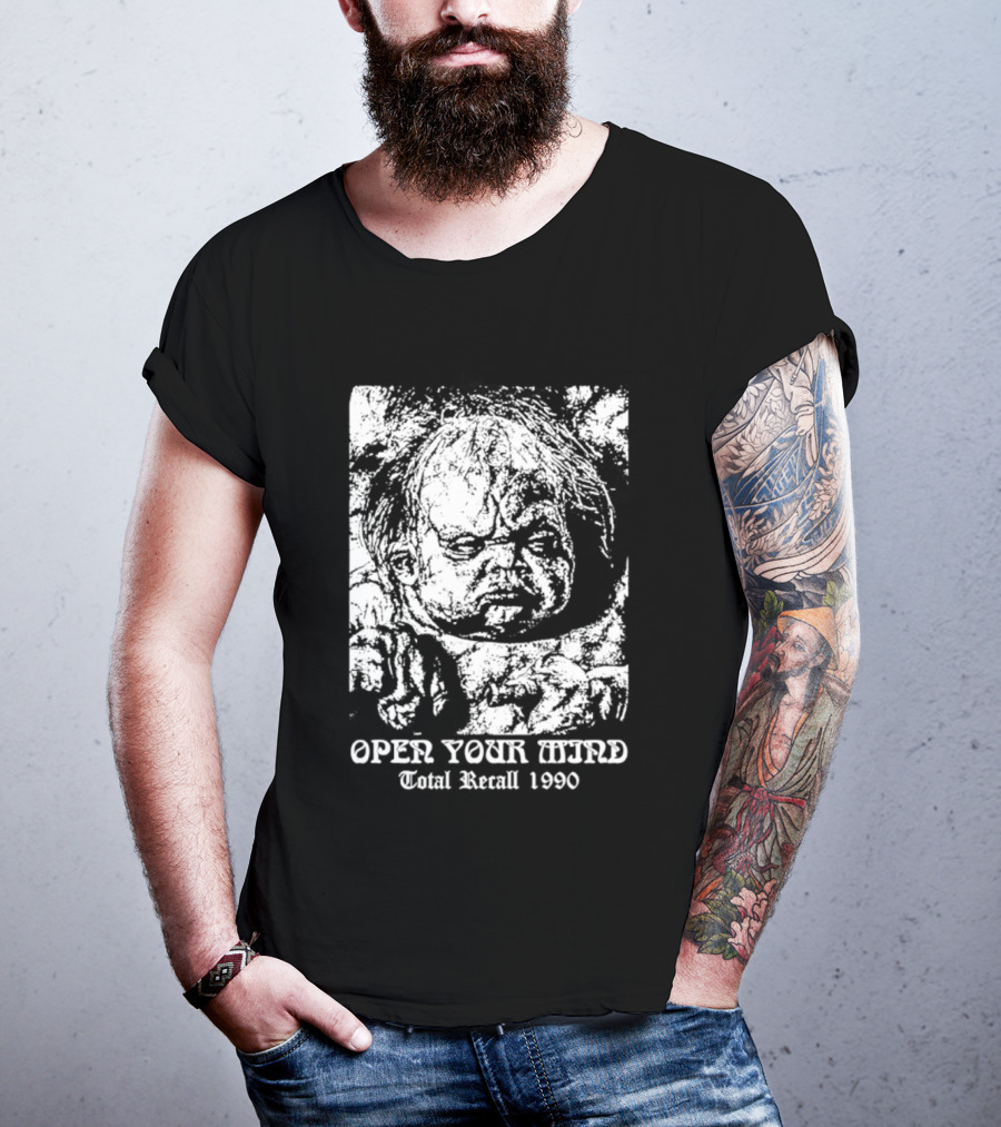 Open Your Mind Total Recall 1990 Arnold Schwarzenegger T-Shirt