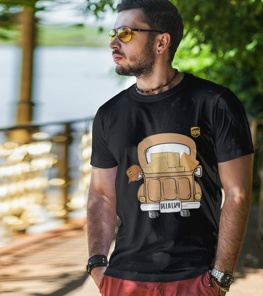 UPS Delivery Truck With Packages And Hat T-Shirt
