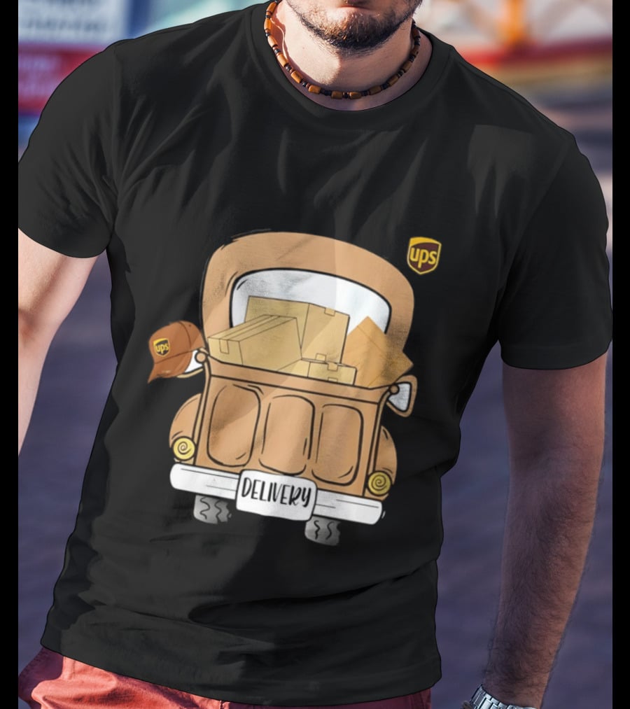 UPS Delivery Truck With Packages And Hat T-Shirt
