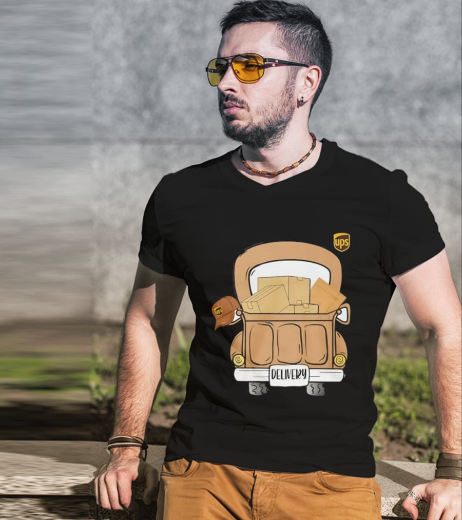 UPS Delivery Truck With Packages And Hat T-Shirt