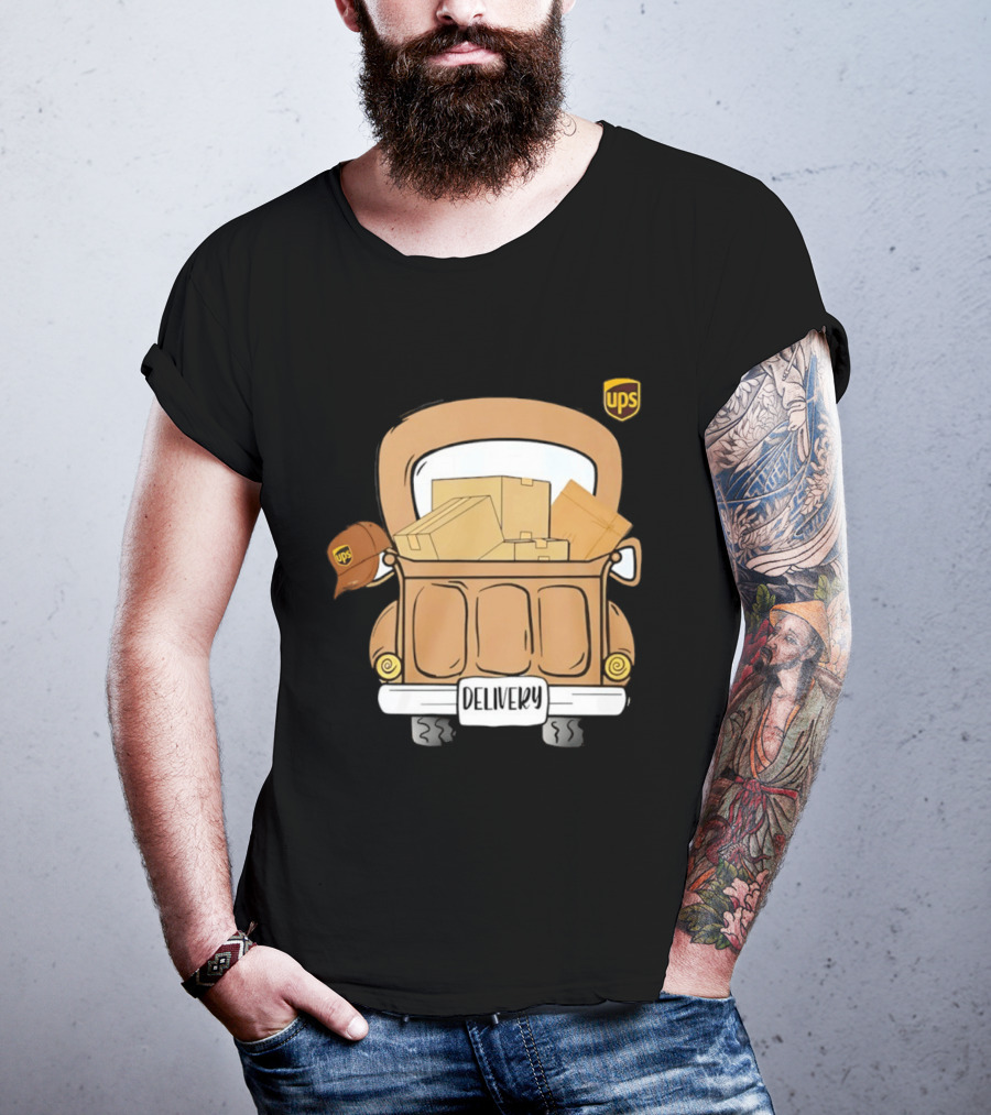 UPS Delivery Truck With Packages And Hat T-Shirt