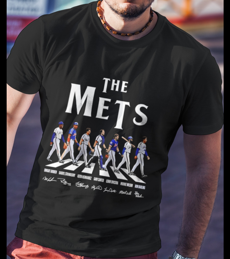 The Mets Dwight Gooden Darryl Strawberry Keith Hernandez Gary Carter Lenny Dykstra Mookie Wilson Ron Darling Abbey Road T-Shirt