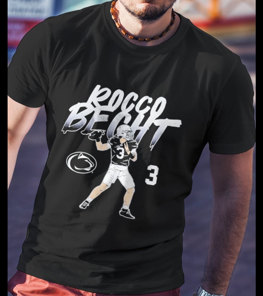 Rocco Becht Number 3 Penn State Football Pose Star T-Shirt