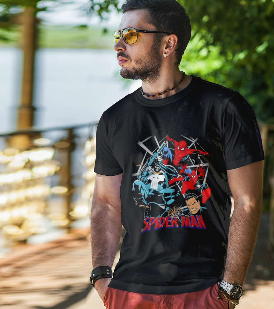 Spider Man Punisher Marvel Comics Crossover Action T-Shirt