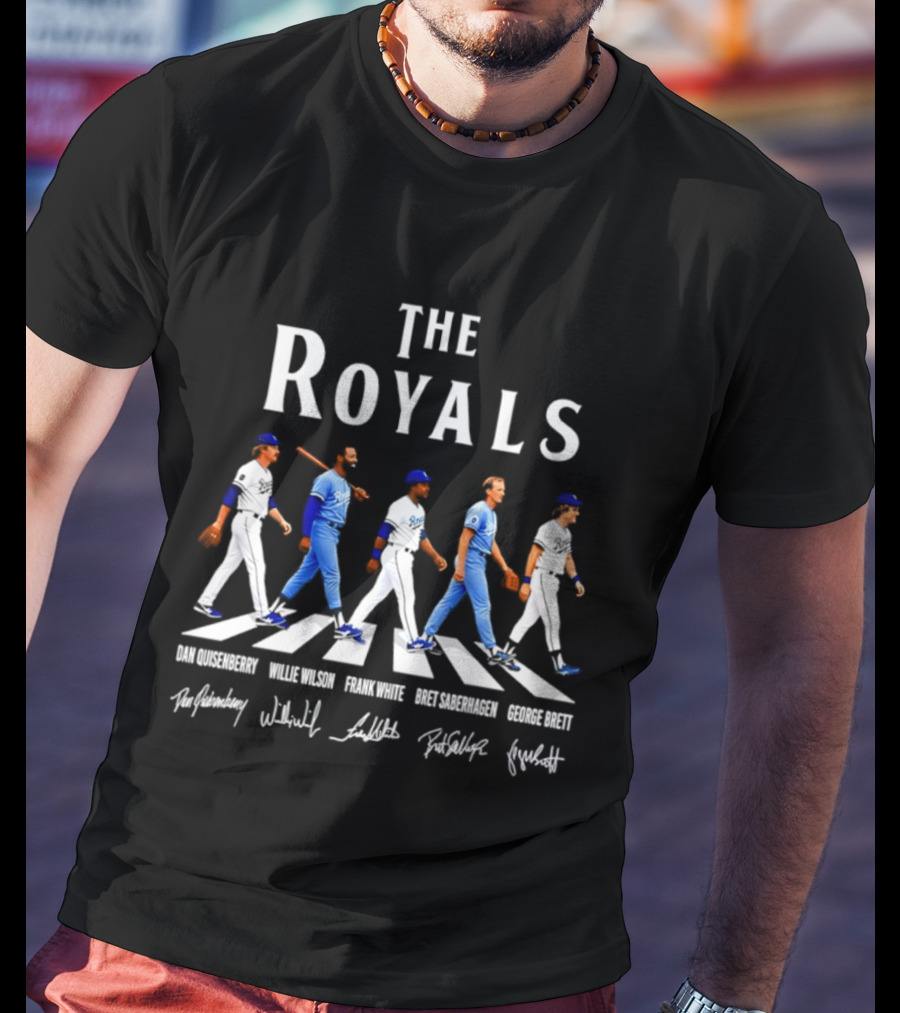 The Royals Dan Quisenberry Willie Wilson Frank White Bret Saberhagen George Brett Kansas City Signatures T-Shirt
