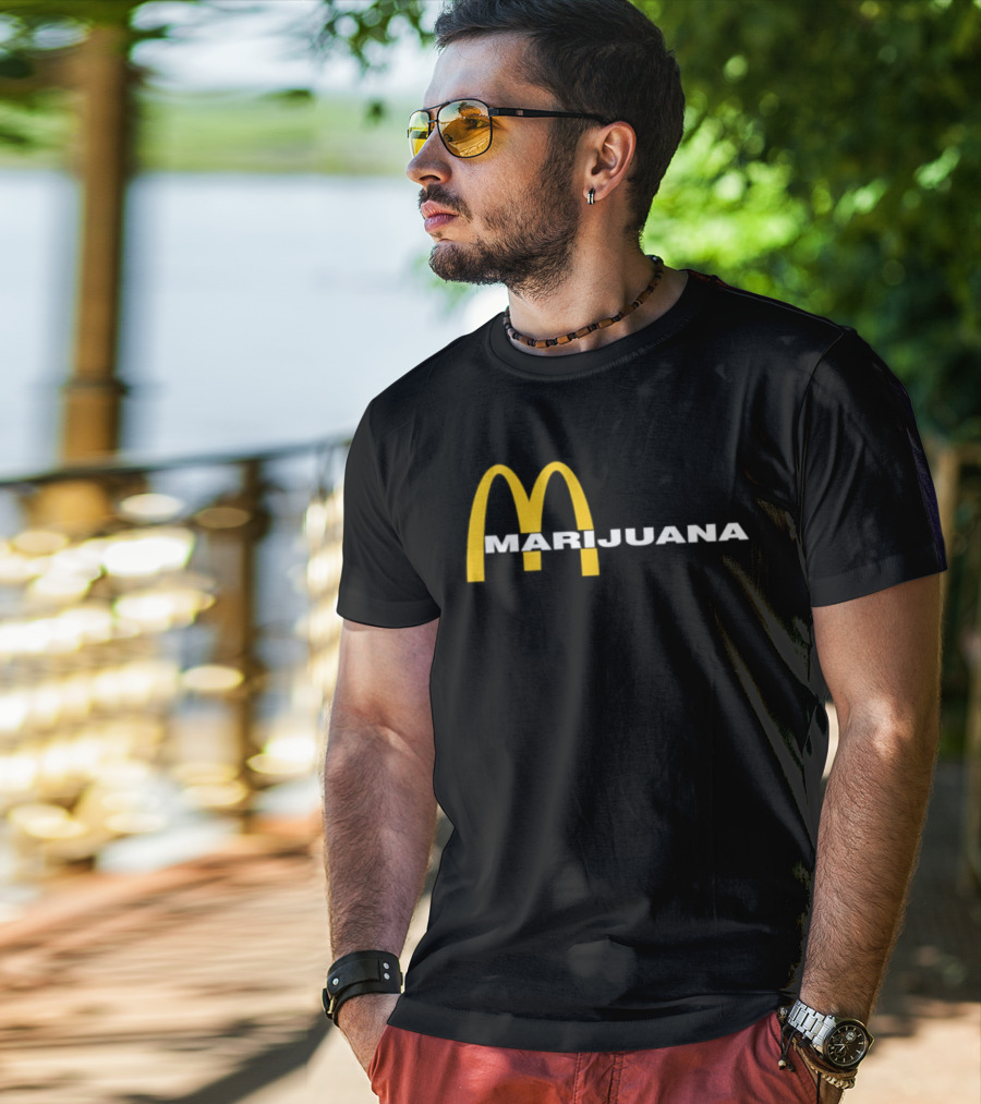 Marijuana Parody McDonald's Golden Arches T-Shirt