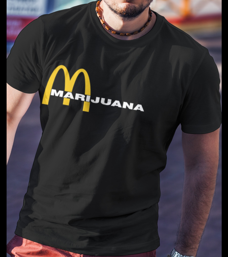 Marijuana Parody McDonald's Golden Arches T-Shirt