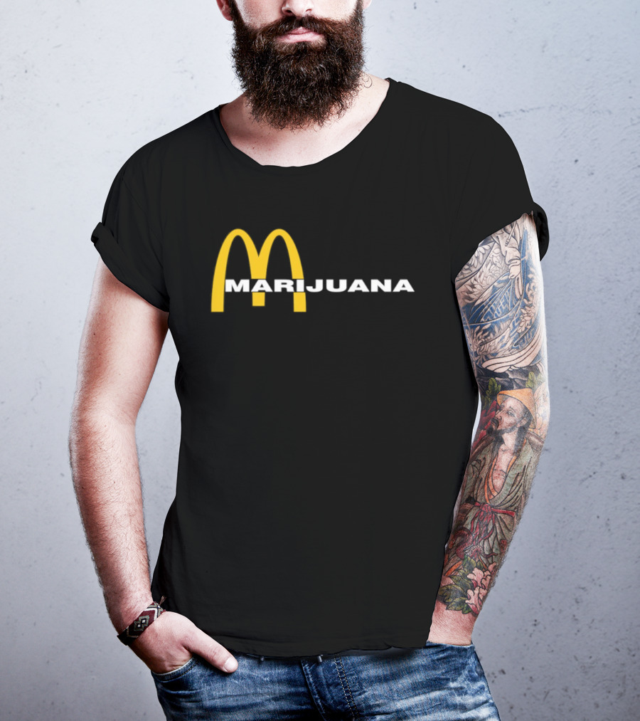 Marijuana Parody McDonald's Golden Arches T-Shirt