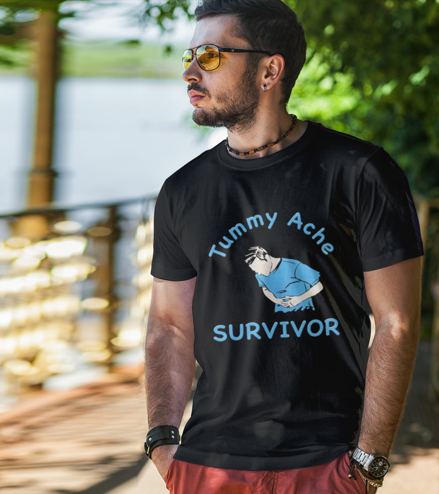 Tummy Ache Survivor Blue Figure T-Shirt
