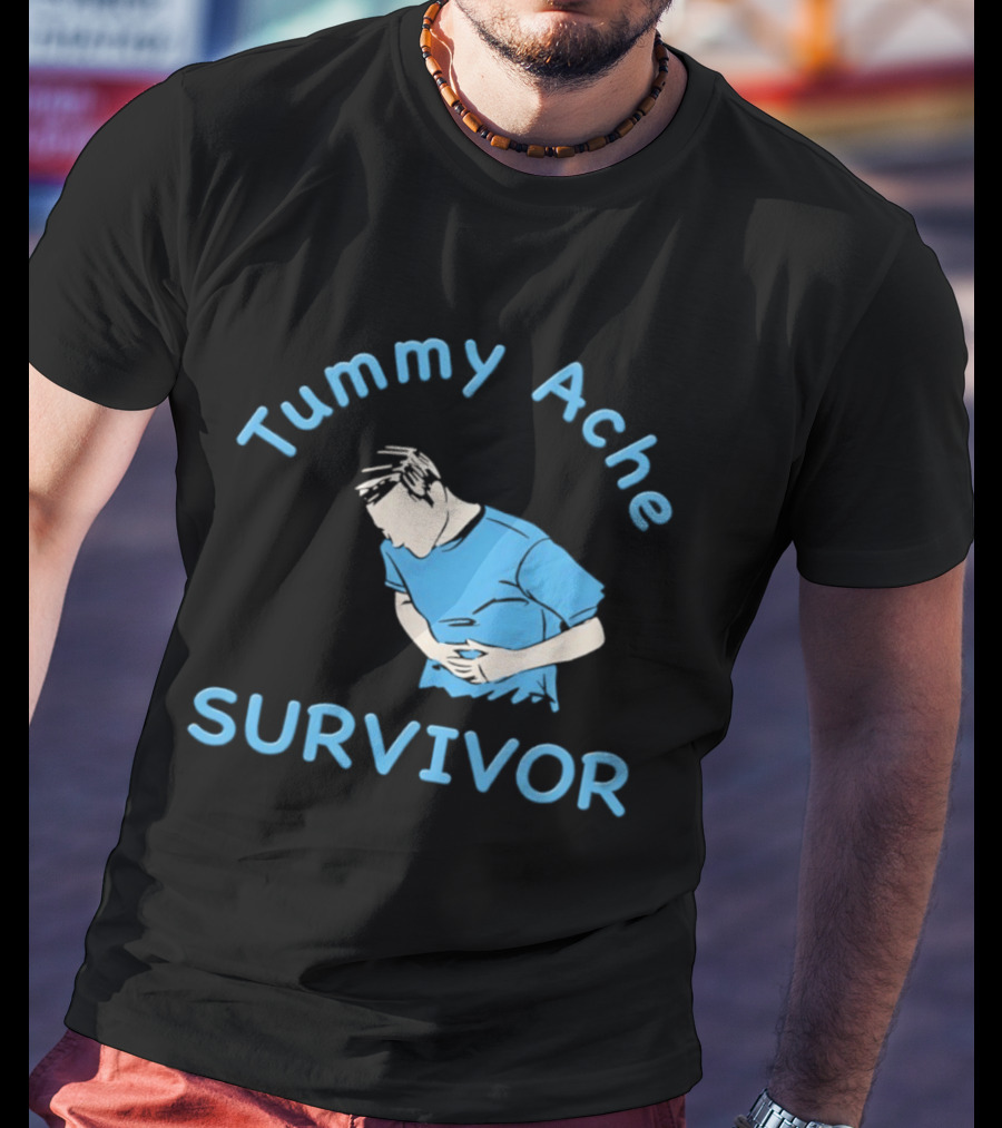 Tummy Ache Survivor Blue Figure T-Shirt