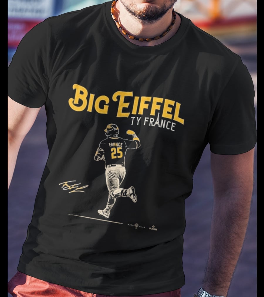 Big Eiffel Ty France 25 Baseball Player T-Shirt