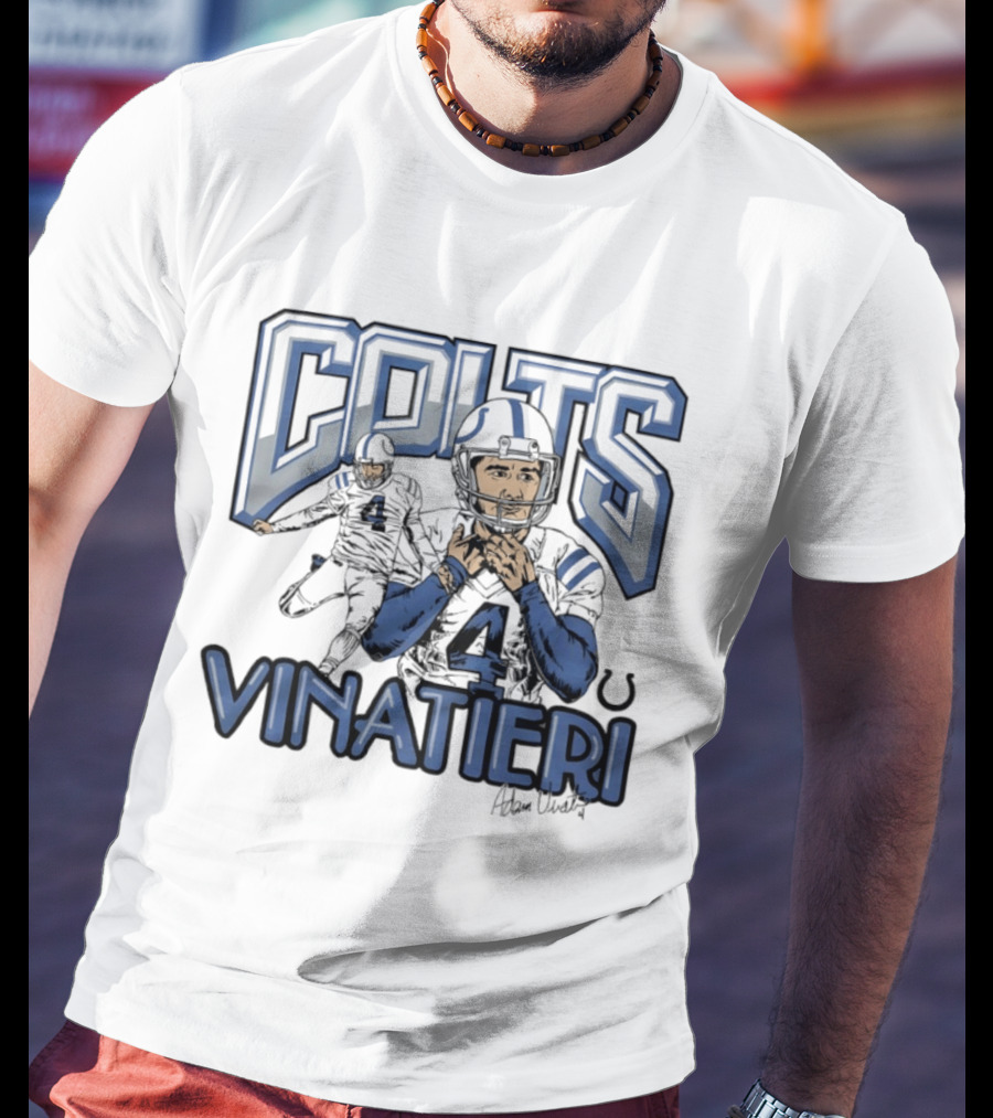 Indianapolis Colts Adam Vinatieri Football Number 4 Fan Gear T-Shirt
