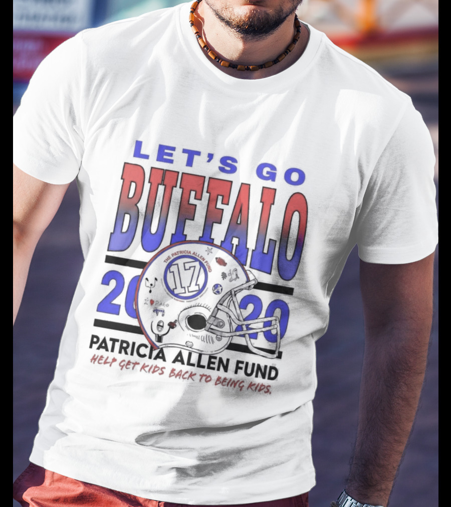 Let's Go Buffalo Patricia Allen Fund 2020 17 Helmet T-Shirt