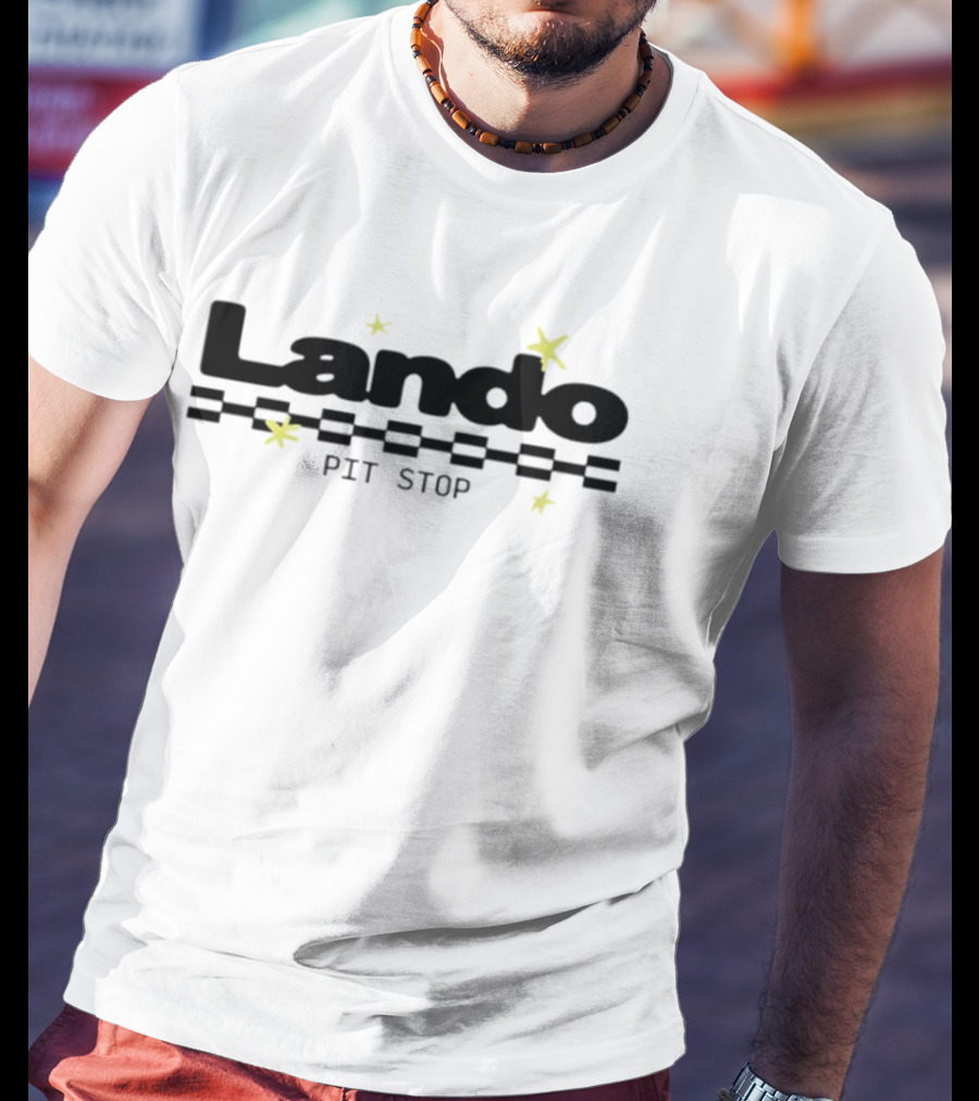 Lando Pit Stop Racing Checkered Stars 2026 T-Shirt