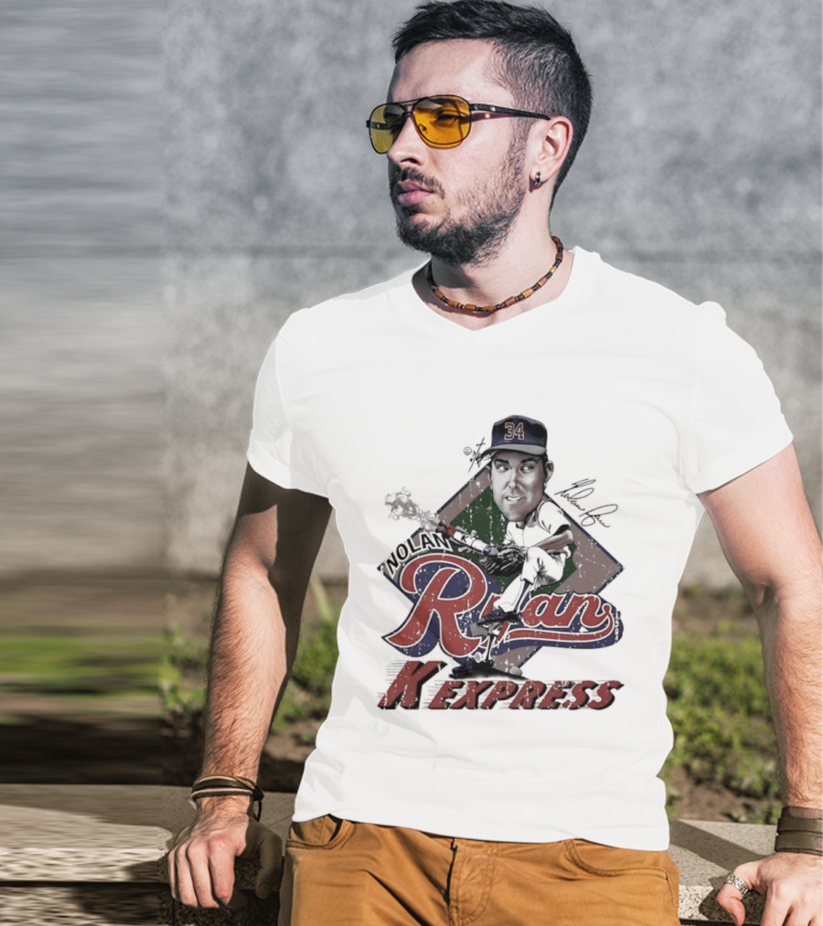 Nolan Ryan Texas Rangers Bruce Stark 34 K Express T-Shirt