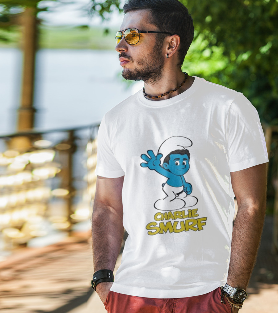 Charlie Smurf Collaboration With Smurfs And Charlie Kirk T-Shirt