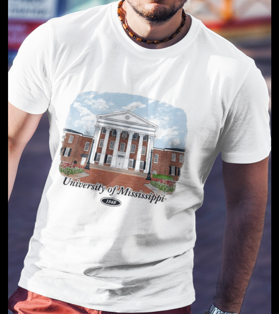 University Of Mississippi Ole Miss Rebels Football 1848 Campus Building T-Shirt