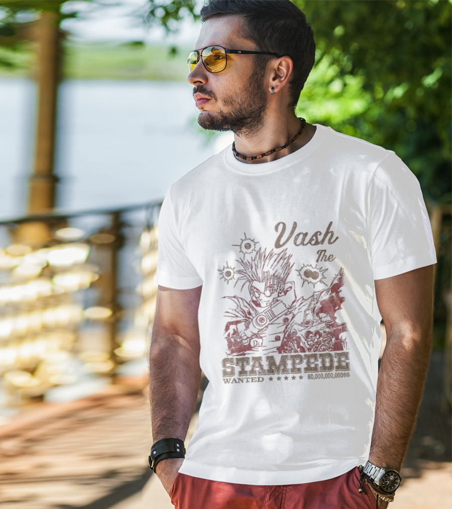 Vash The Stampede Wanted Bounty Hunter Anime T-Shirt
