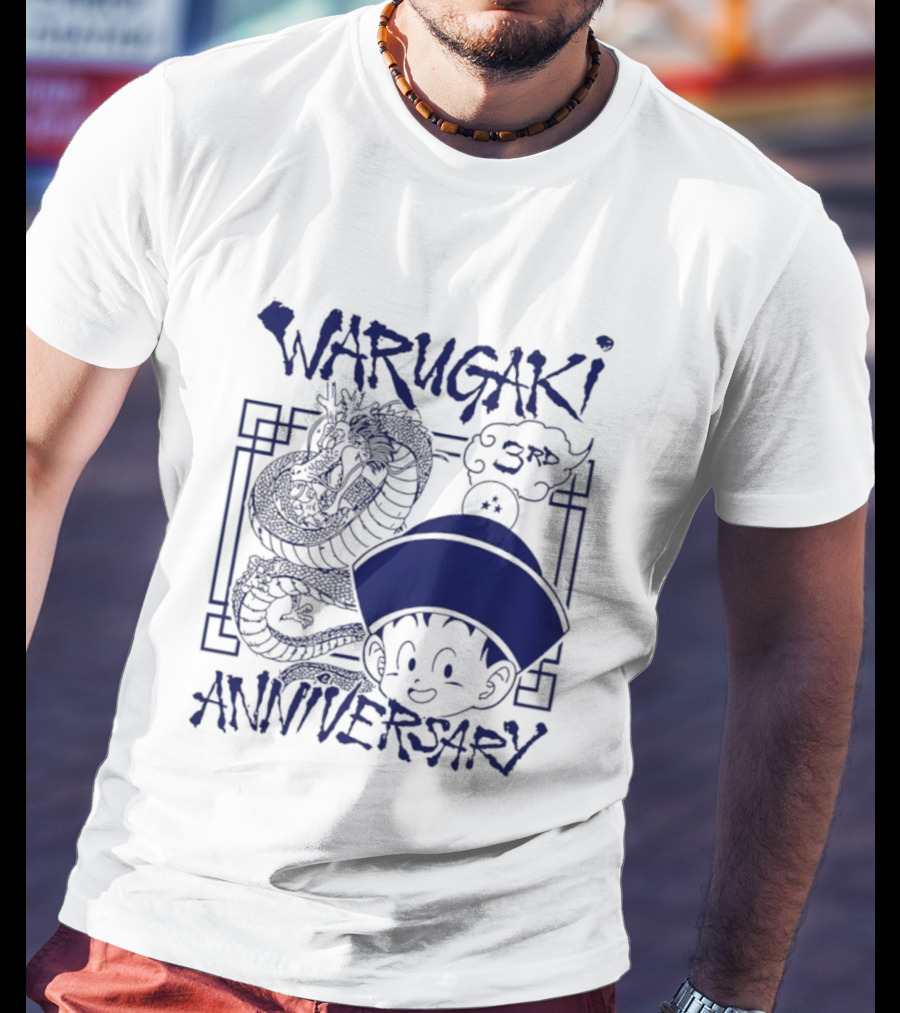 Warugaki 3th Anniversary With Dragon And Child In Blue T-Shirt