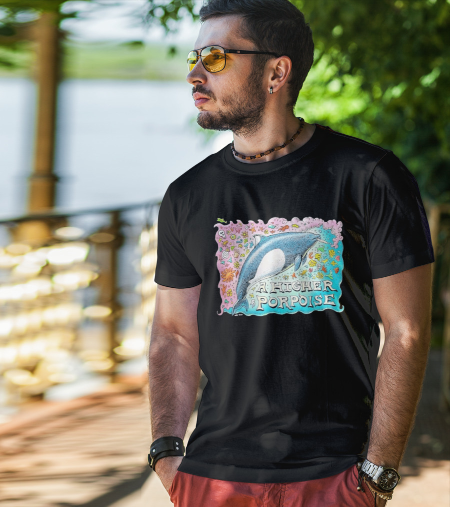A Higher Porpoise Colorful Dolphin Psychedelic T-Shirt