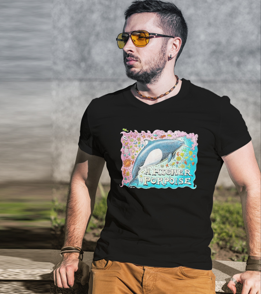 A Higher Porpoise Colorful Dolphin Psychedelic T-Shirt