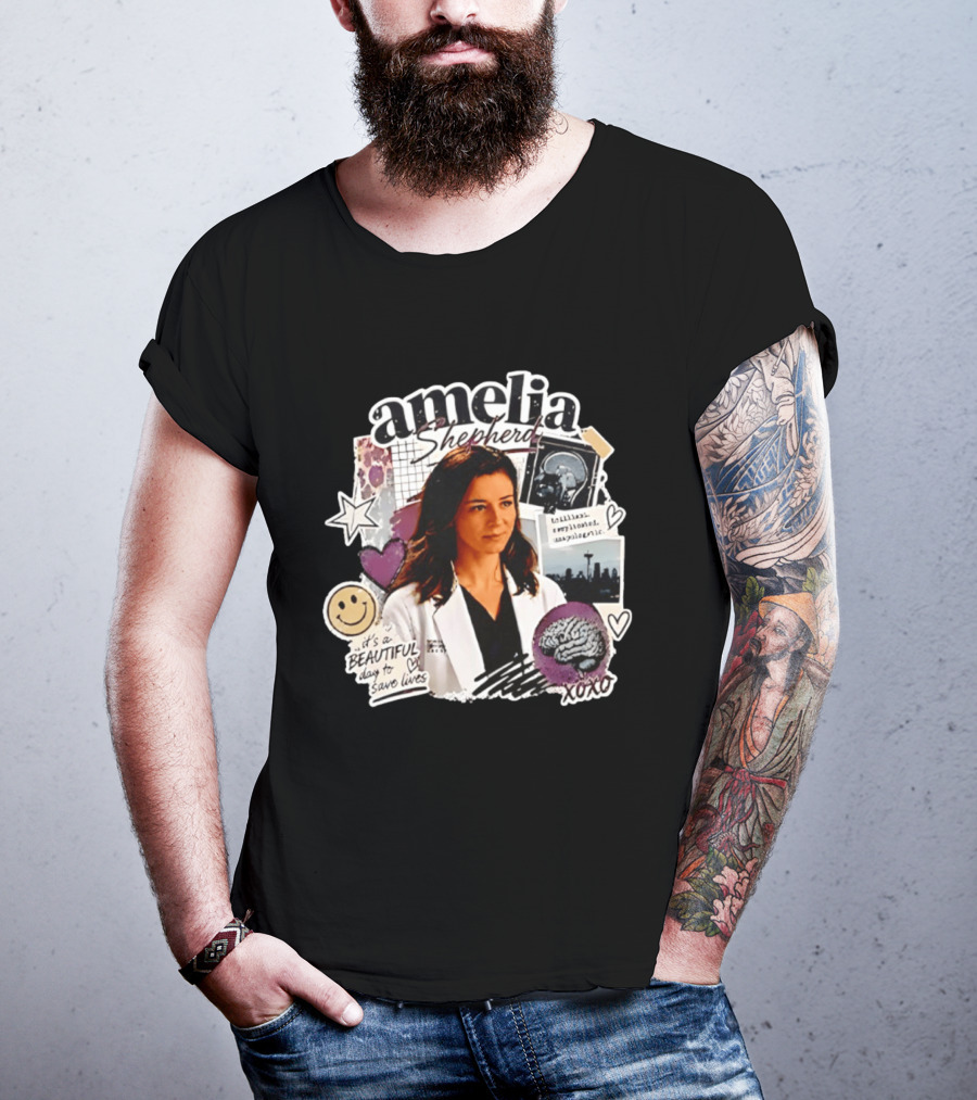 Amelia Shepherd Brilliant Complicated Unapologetic Beautiful Day To Save Lives Seattle Doctor T-Shirt