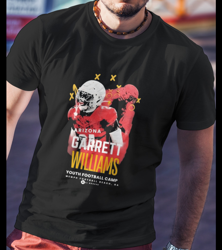Arizona Garrett Williams Youth Football Camp 2026 Memphis Beach CA Annual Access T-Shirt