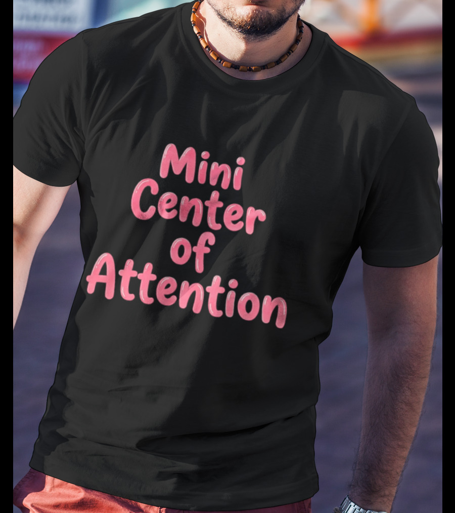 Mini Center Of Attention Pink Bubble Letters T-Shirt